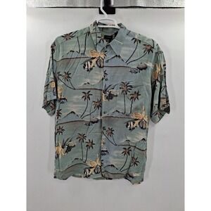 Izod Mens Large AOP HAWAIIAN Shirt